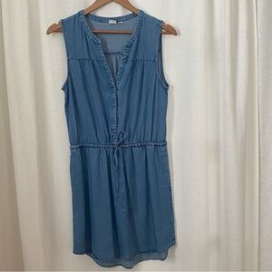 GAP Sleeveless V-Neck Denim Dress Sz S